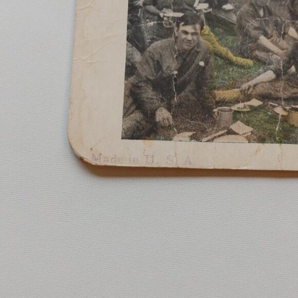 Antique Stereograph Card "Enjoying Good Rations" Made in USA Colour Card - Picture 3 of 4